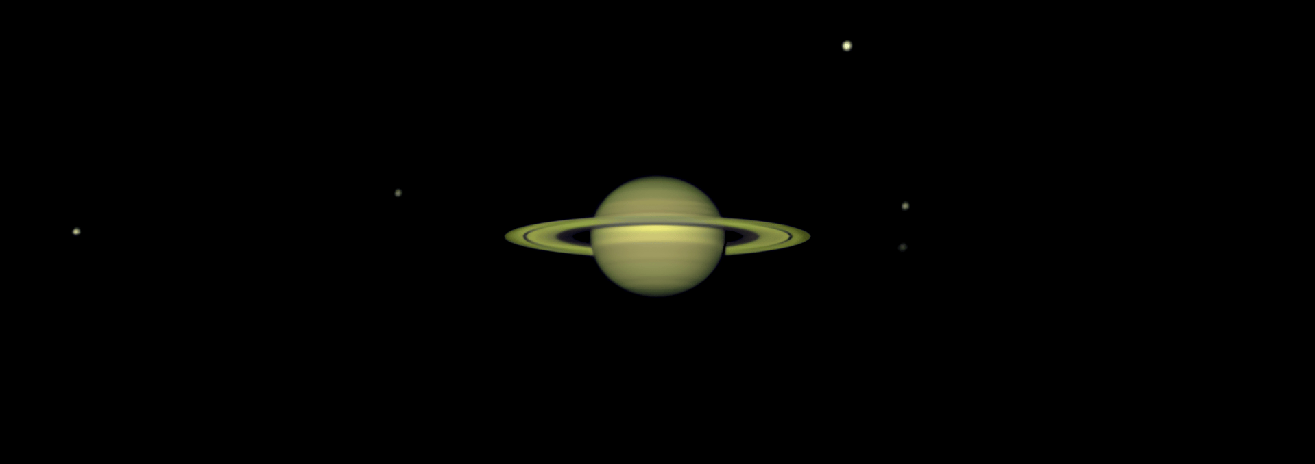 Saturn und seine großen Monde