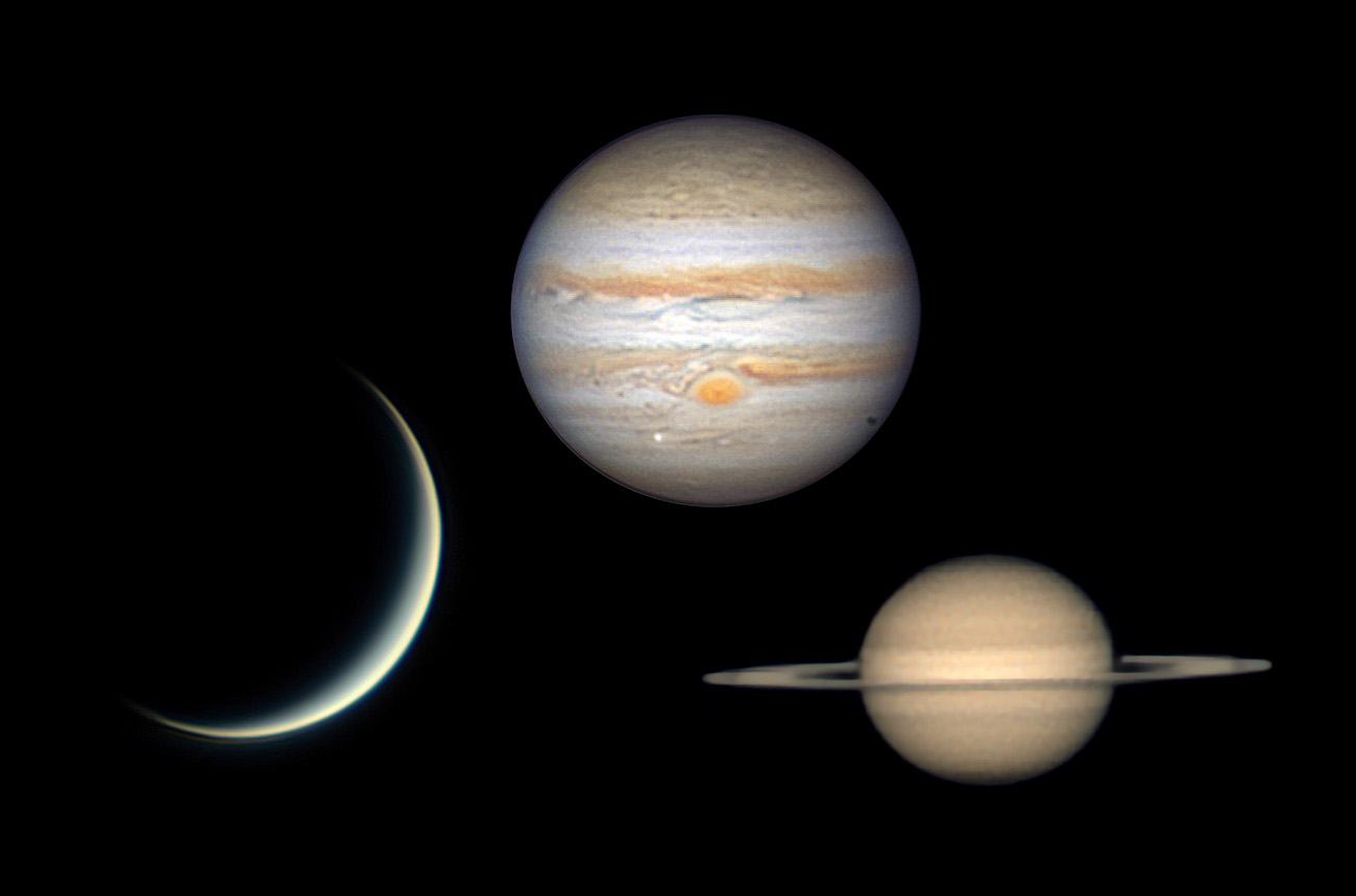 Venus, Jupiter und Saturn